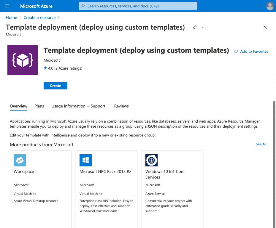 Azure Resource Template