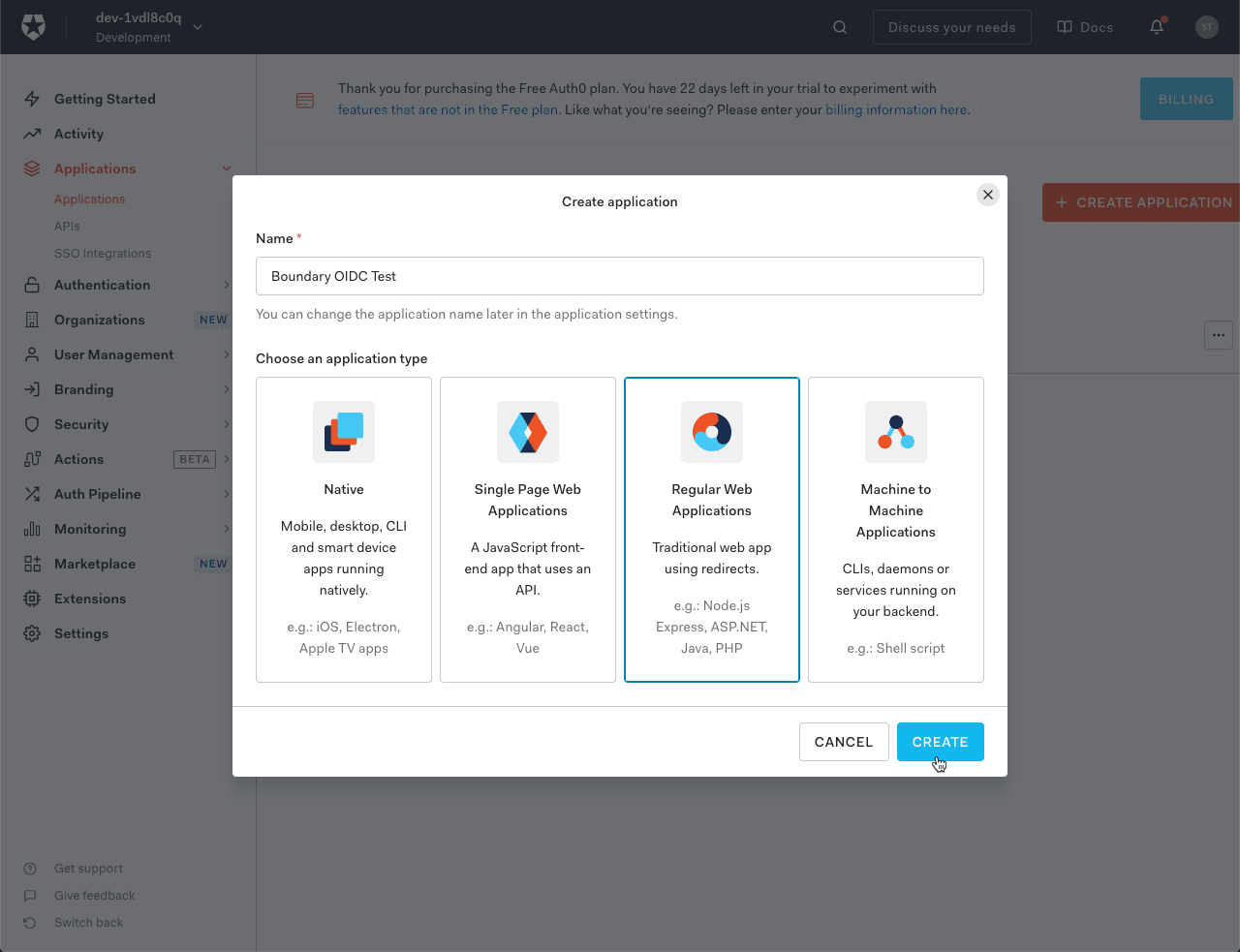 Auth0 Name Web Application