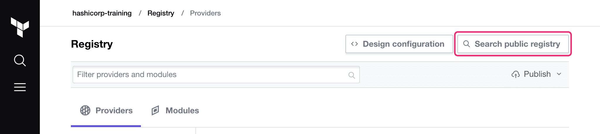 Search for providers in HCP Terraform private registry